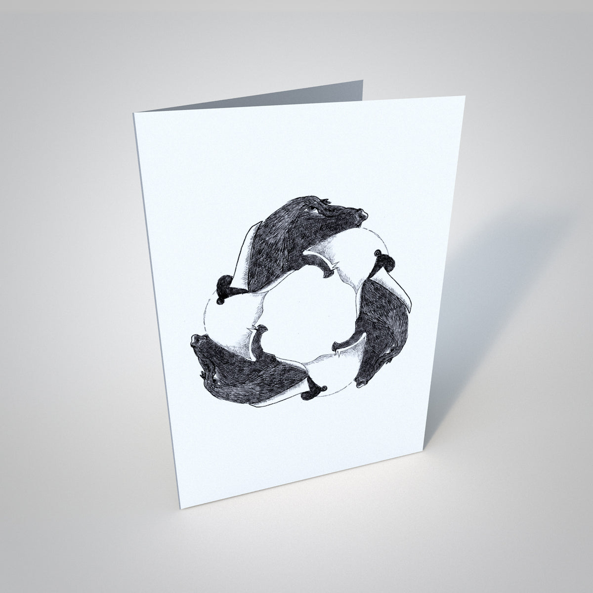 Dog - Swan Greetings Card