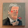 Keir Starmer with a little flag (Girl with a kitten)