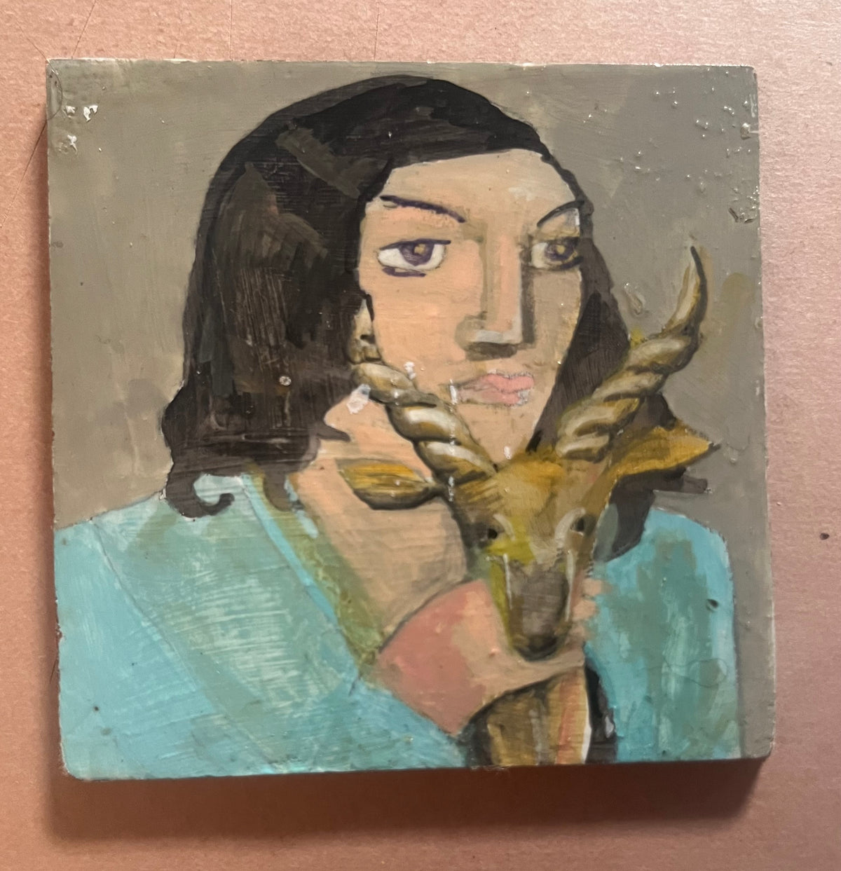 Girl with an Antelope (Girl with a kitten)