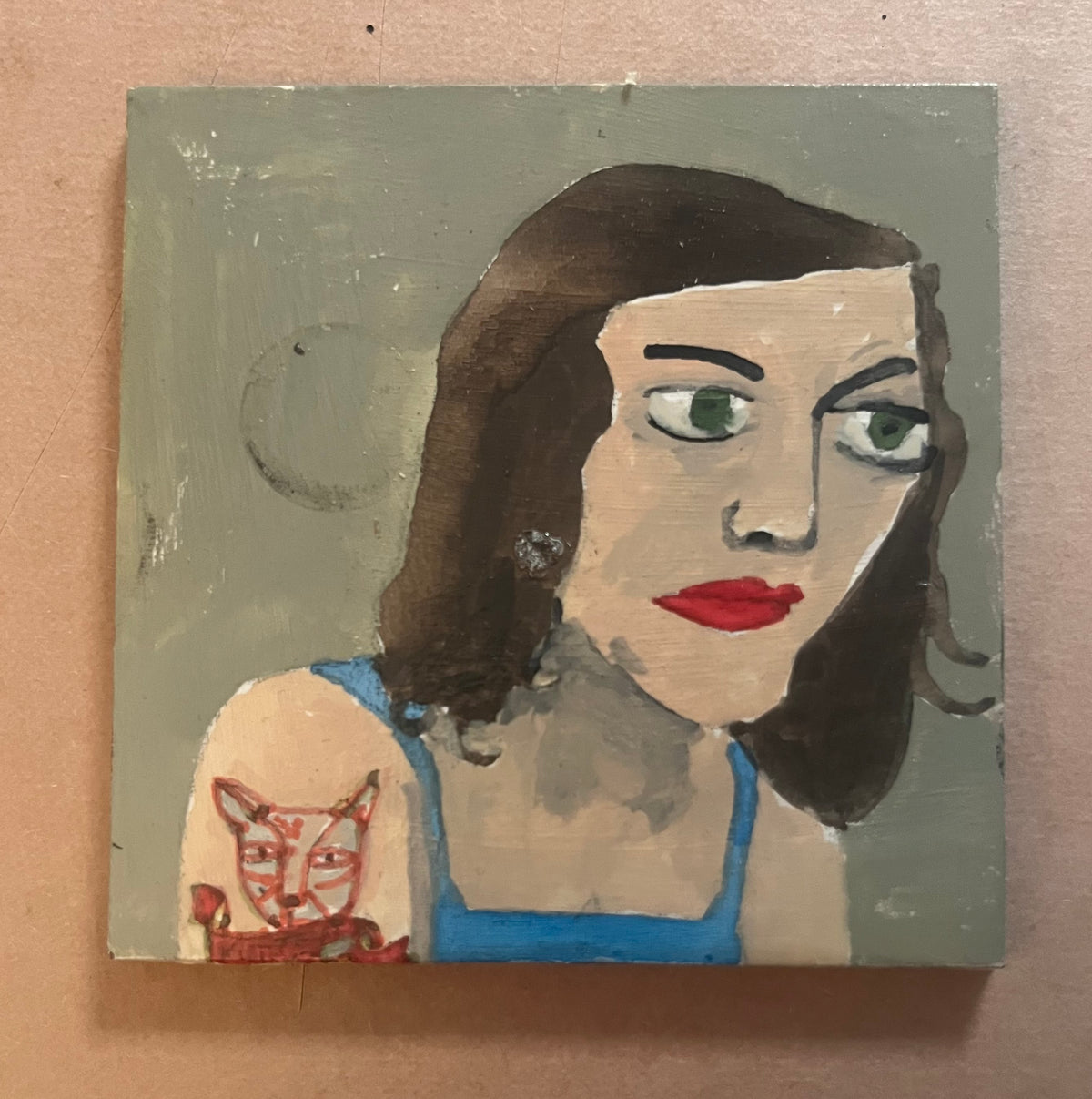 Tattoo Girl with a Kitten