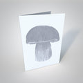 Grey Mushroom Greetings Card