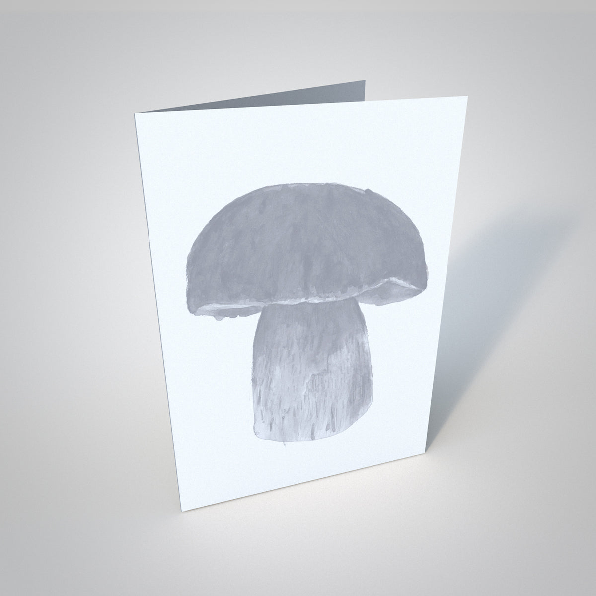 Grey Mushroom Greetings Card